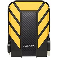 Black and yellow ADATA HD710 Pro external hard drive with rugged design and Micro-USB B 3.2 Gen 1 port.