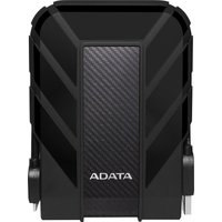 Black ADATA HD710 Pro external hard drive with rugged design, carbon fiber pattern, and Micro-USB B 3.2 Gen port.