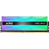 ADATA LANCER NEON DDR5 RAM, 32GB, dual 16GB sticks, black with RGB lighting and XPG logo.