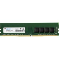 ADATA Premier 4GB DDR4 288-pin DIMM, green circuit board with black memory chips and white label.