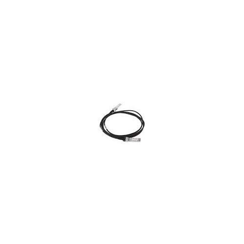 Black 10Gbase-Cu SFP+ direct attach cable with metal connectors on both ends, designed for high-speed data transmission in networking applications.