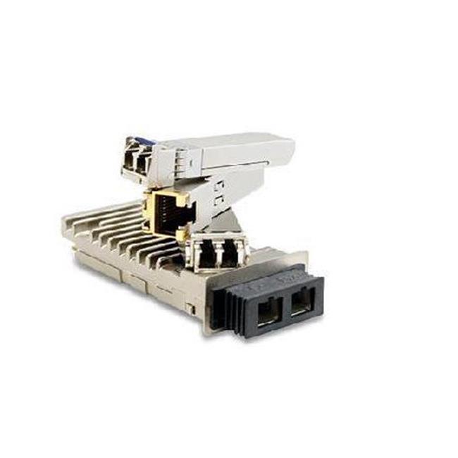 Cisco SFP-10/25G-LR-S compatible SFP28 transceiver with a silver metal casing, featuring dual LC connectors and a compact design for high-speed data transmission.
