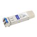Addon Cisco SFP-10G-LRM compatible transceiver module in silver and blue, featuring a compact design with a metal housing and labeled ports for 10GBASE-LRM connectivity.
