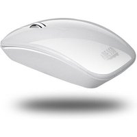 White Adesso iMouse M300W Bluetooth optical mouse with sleek design and scroll wheel, 1000 DPI.