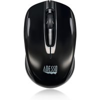 Black Adesso iMouse S50 wireless mini mouse with scroll wheel and sleek ergonomic design.