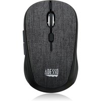 Gray Adesso iMouse S80B wireless optical mouse with textured surface, black sides, and scroll wheel.