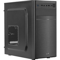 Black Aerocool CS-103 mini tower with mesh side panel, front USB ports, and sleek brushed finish.