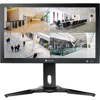 Black AG Neovo QX-28 monitor, 27.9", 3840x2160 resolution, displaying four security camera feeds.