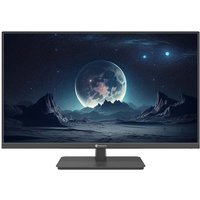Black AG Neovo VA-3201 monitor, 31.5" Full HD LCD, thin bezel, displaying a space-themed background with a planet.