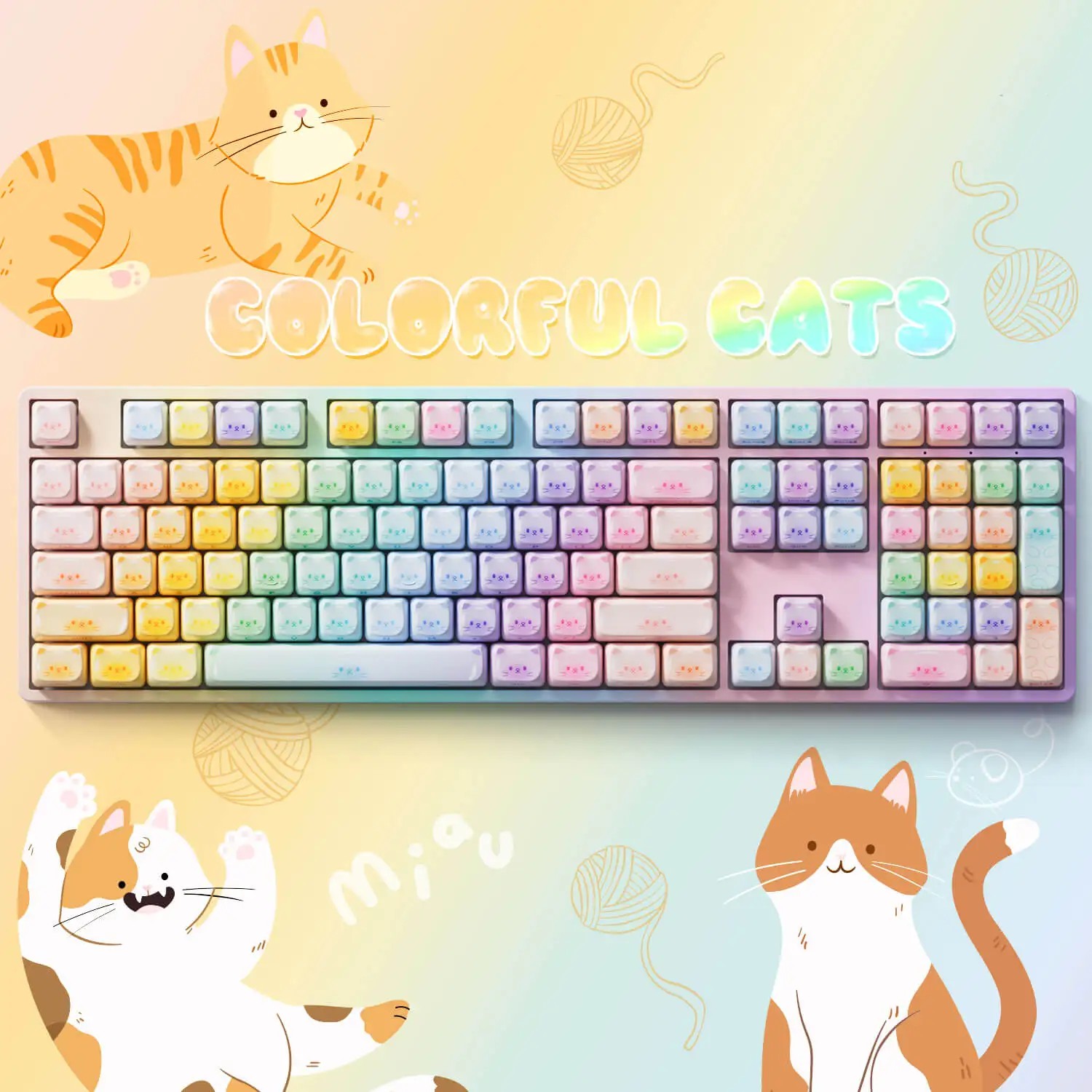 Akko Colorful Cats Keycap Set (142-key) - image 3