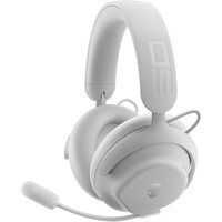 White Alienware wireless gaming headset with cushioned ear cups, adjustable headband, and detachable microphone.