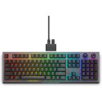 Alienware Tri-Mode AW920K keyboard, RGB backlit, full-size, USB, RF Wireless, Bluetooth connectivity, gray finish.