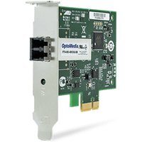 Allied Telesis 2914SX/LC fiber network card, green circuit board with metal bracket and LC connector.