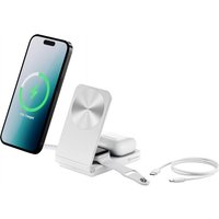 White ALOGIC wireless charger for smartphone and smartwatch, sleek design with USB cable, fast charging feature.