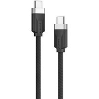 Black braided ALOGIC Fusion USB-C to USB-C 3.2 Gen 2 cable, 2m length, with metallic connectors.