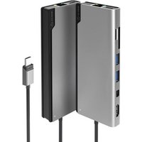 Silver ALOGIC notebook dock with USB 3.2 Gen 1 ports, sleek design, and attached cable.