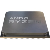 AMD Ryzen 5 5500 processor, silver with engraved logo, square shape, visible pins on the bottom edge.
