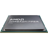 AMD Ryzen Threadripper PRO 7975WX processor, rectangular with black top, silver text, and green circuit base