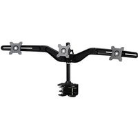 Black Amer Mounts AMR3C monitor stand with three adjustable arms and VESA mounts for 24" screens.