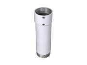 White aluminum and steel projector mount accessory with a cylindrical shape, featuring two mounting holes for secure installation.