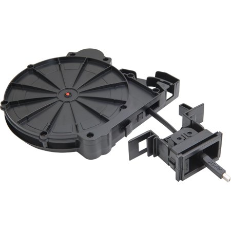 Black HDMI cable reel with a 1.52-meter HDMI Type A cable, featuring a durable plastic casing and a compact design for easy storage and organization.