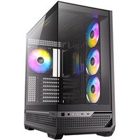 Black Antec C7 ARGB Midi Tower with glass panel, RGB fans, and front I/O ports.