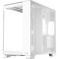 White Antec C8 full tower case with tempered glass side panel and sleek minimalist design.