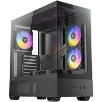 Black Antec CX705 ARGB Midi Tower with tempered glass side panel and three RGB fans.