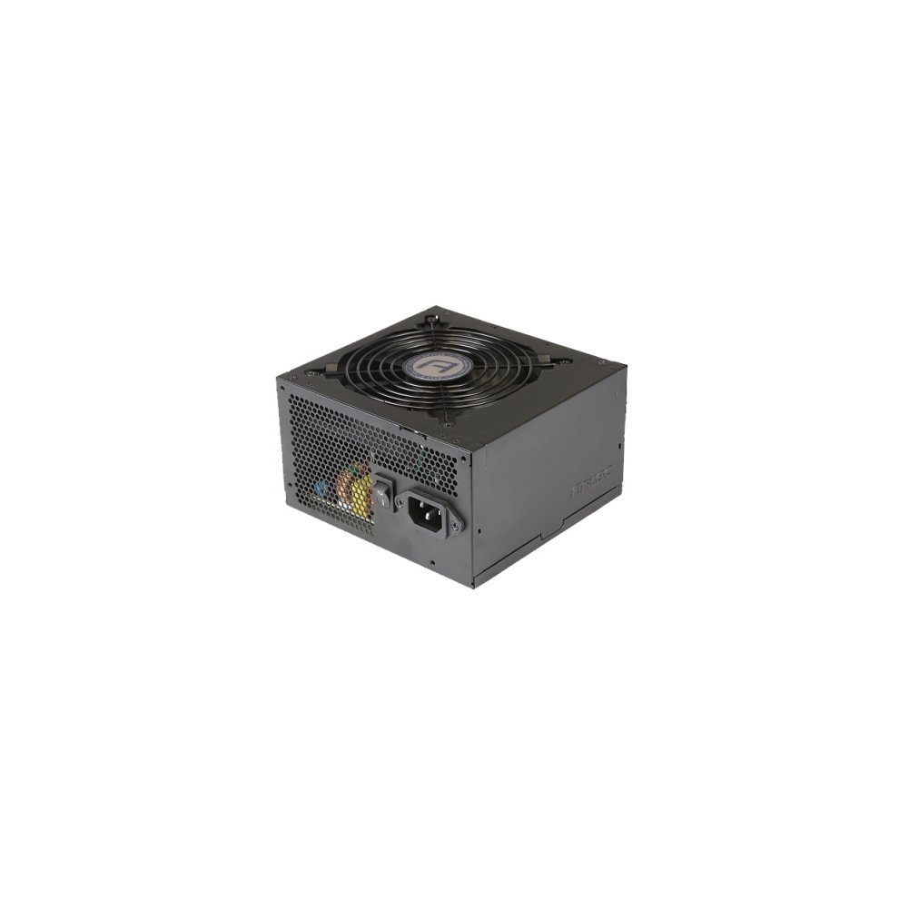 Black metal power supply unit with a 550W capacity, featuring a 20+4 pin ATX connector, ventilation grill, and a cooling fan on top.