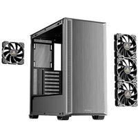 Black Antec P7 S Midi Tower with mesh front panel, tempered glass side, and multiple cooling fans.