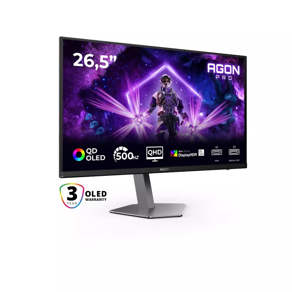 AOC AGON PRO AG276QKD2 computer monitor 67.3 cm (26.5") 2560 x 1440 pixels Quad HD QD-OLED Black Grey - image 3