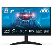 AOC B3 Q24B36X monitor, 23.8" display, slim bezels, QHD 2560x1440, IPS panel, HDR, black stand.