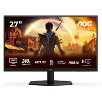 27" AOC G4 Q27G42ZE monitor, black with red accents, 2560x1440 Quad HD, slim bezels, HDR10, gaming display.