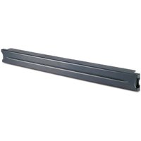 Black APC 1U 19" modular toolless airflow management blanking panel with sleek design and smooth finish.