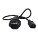 Black 0.6-meter power cable featuring a C14 coupler and CEE7/7 connector, designed for reliable electrical connections.