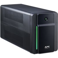 Black APC Back-UPS tower with 6 IEC C13 outlets, green LED indicator, and AVR feature.