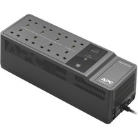 Black APC Back-UPS with 8 BS1363A outlets, USB Type A port, rectangular design, and user-replaceable battery.