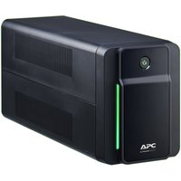Black APC Back-UPS BX750MI with green LED strip, 750VA capacity, 4 C13 outlets, USB port on sleek rectangular design.