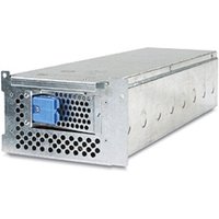 Rectangular APC battery cartridge with metal casing, ventilation holes, and a blue connector.