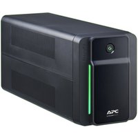 Black APC BVX700LI UPS with green LED indicator, 4 AC outlets, and sleek rectangular design.