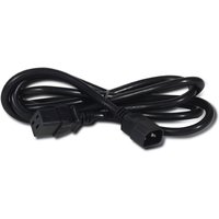 Black APC 2m power cable with C14 and C19 couplers, coiled with visible connectors.