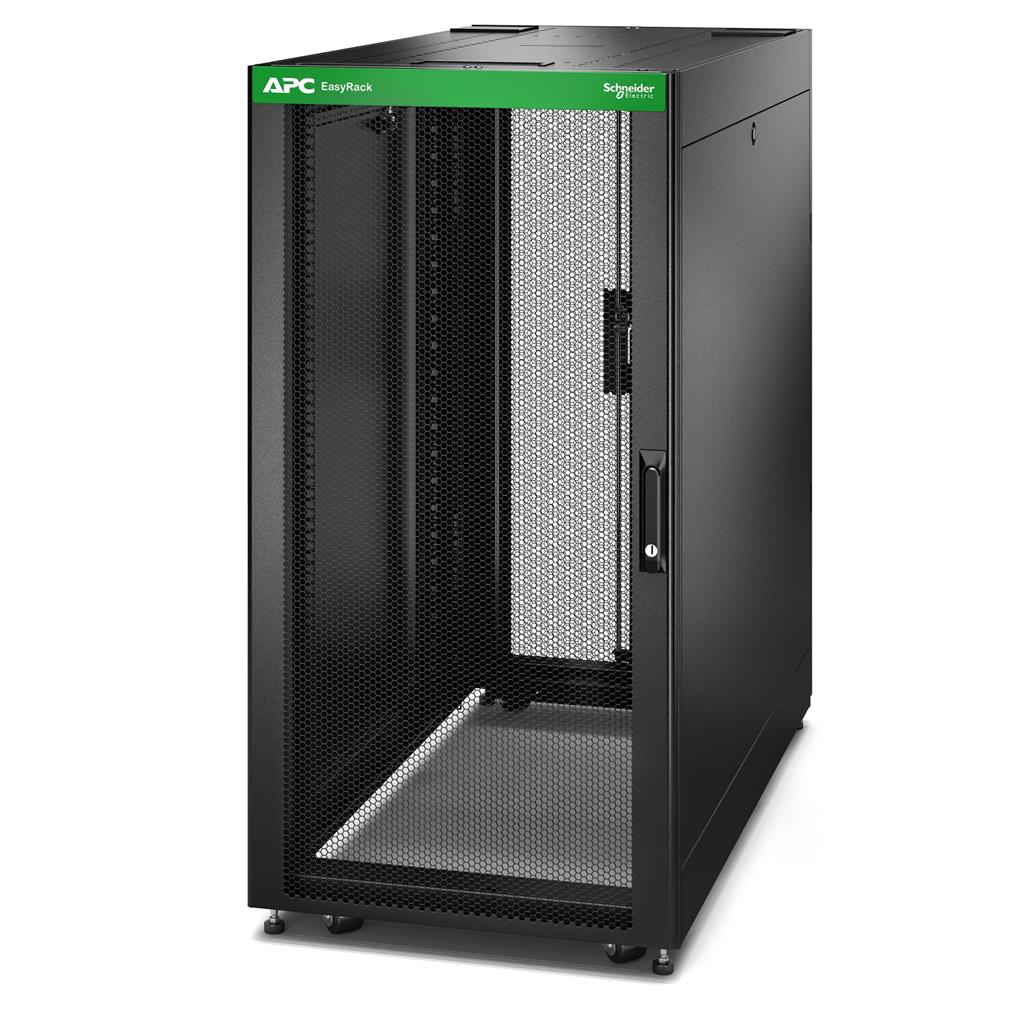 APC Easy Rack. 24U. Black. With Roof. Castors. Feet. 4 Brackets. and S - image 2