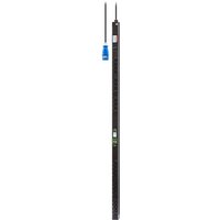 Black APC Easy Rack PDU, vertical 0U design, with 20 C13 and 4 C19 outlets, blue IEC60309 2P+E inlet plug.
