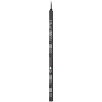 Black APC NetShelter Rack PDU with 48 outlets, vertical design, digital display, and multiple power sockets.
