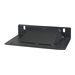 Black metal stabilizer plate with a flat surface, featuring mounting holes on the sides, designed for 600mm/750mm compatibility, showcasing a sturdy and durable construction.