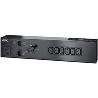 Black APC Service Bypass PDU 10 A with multiple outlets, rotary switch, and APC logo on the left side.