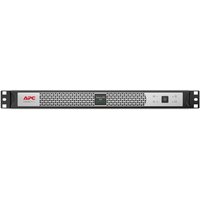 APC Smart-UPS Li-ion SCL500RMI1UC, black and silver, 1U rackmount, 4x C13 outlets, short depth, front display panel.