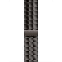 Slate Milanese Loop watch band, 46mm, medium/large, with fine mesh texture and magnetic closure.