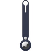Deep navy Apple AirTag Loop with circular holder and adjustable strap for secure attachment.