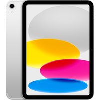 Silver Apple iPad 11-inch Wi-Fi + Cellular, 256GB, with sleek design and colorful display on screen.